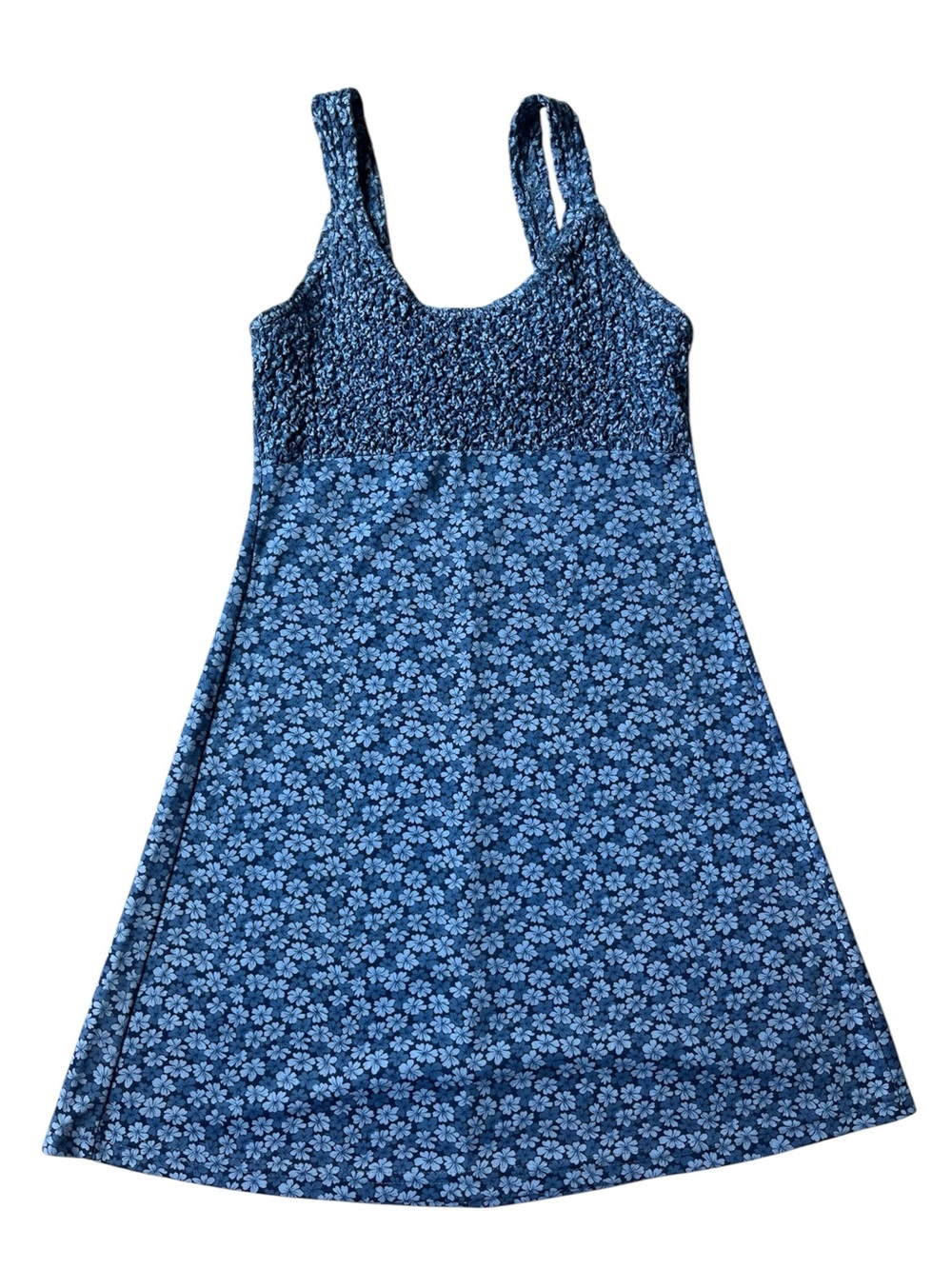 VINTAGE 90S Y2K WEATHERVANE BLUE FLORAL MINI DRESS WOMENS SMALL DAINTY GIRLY